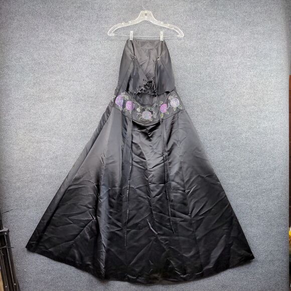 Frederick's of Hollywood Black Strapless Dress with Purple Accents - Picture 5 of 11